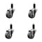 Service Caster 3'' Gray Poly Wheel Swivel 1-1/4'' Expanding Stem Caster Set, 4PK SCC-EX20S314-PPUB-114-4 - alternate 1